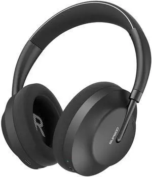 BAIHUAFRU Wireless Over Ear Headphones Noise Cancelling Bluetooth Headphones with Mic, Up to 80H Playtime, Stereo Surround Sound Wireless Bluetooth Headset for PC Cellphone Home Office (B133Black)