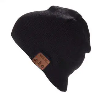 BearsFire Wireless Music Beanie Hat with Bluetooth Headphones Hat Speaker Mic Winter Warm Knit Hats Thick Skull Cap for Men Women Boys Girls Gift Black