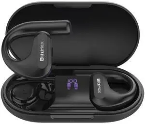 Over Ear Headphones Air Conduction, 60H Playtime, 4 Mic Call Noise Reduction, IPX5 Open Ear Earbuds Wireless Bluetooth 5.3 for Working, Sports, Drivring