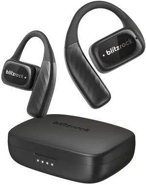 BlitzRock Open Ear Headphones, Ultra-Comfort Ear Hooks, Immersive Sound, App Control, 4-Mic ENC for Clear Calls, Bluetooth 5.4, 28H Playtime, IPX5 Sweatproof, Wireless Earbuds for Running & Cycling