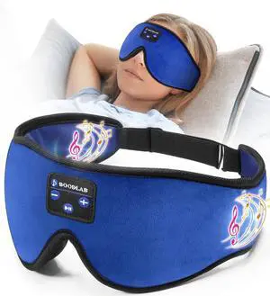 Sleep Headphones, Boodlab Sleep Mask with Bluetooth Headphones, Bluetooth Eye Mask for Sleeping, Sleep Headphones for Side Sleepers, Wireless Sleep Mask with Built-in Headphones for Comfortable Sleep