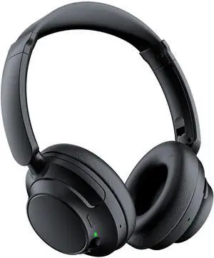 CIRICO QuietPro A6 Hybrid Active Noise Cancelling Headphones, 58H Playtime, Over-Ear Wireless, Deep Bass, Foldable Ear Cups for Home, Office, Travel - Black