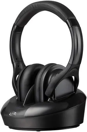iLive Electronics Radio Frequency Wireless Headphones with Transmitter/Charging Dock, Black (IAHRF79B)