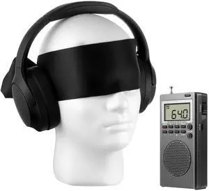 Dunzy 3 Pcs Ghost Hunting Equipment Kit with Ghost Box Headphones and Blindfold Investigation Hunting Device for Home Office Outdoor