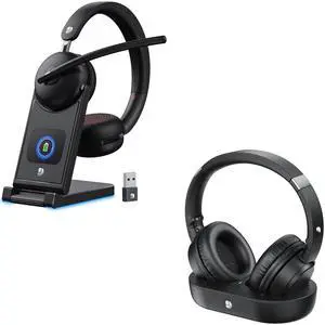 Dytole Wireless Headset with Mic for Work Wireless Headphones for TV