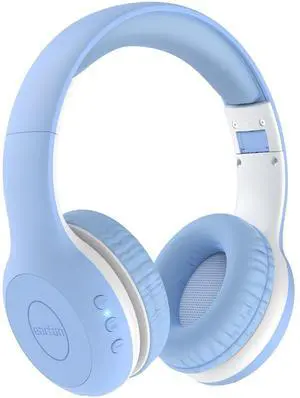 EarFun K2 Kids Bluetooth Headphones, Kids Headphones with Volume Limited, 40H Playtime, Built-in Mic, Stereo Sound, Foldable Over-Ear Headphone for School/Travel/iPad/Tablet, Sky Blue