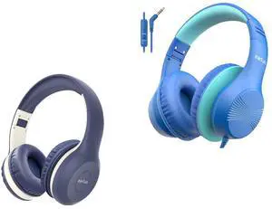 EarFun K2 Kids Bluetooth Headphones, Kids Headphones with Volume Limited, 40H Playtime K3 Kids Headphones, Over Ear Headphones with Microphones, 85/94dB Safe Volume Limit