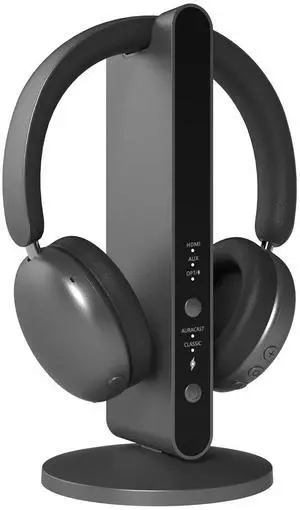 eppfun LE Audio Wireless Bluetooth Headphone for TV Watching,Hybridy Noisy Cancelling Headsets,LC3 Codec No Audio Delay, LE Audio Transmitter Base with Optical/Hdmi/Aux in
