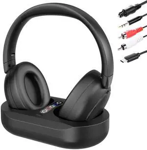 eppfun Wireless Headphones for TV Watching, LED Display Transmitter Charging Base, Bluetooth 5.3/2.4G Dual Mode, No Lip-Sync Delay, Plug and Play, 100feet Long Range Gifts for Elderly.