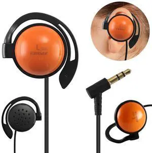 EXMAX SE-55 Wired Single Headphone Foamless 3.5mm Ear-Hook Headphone Big Large Speaker for ATG-100T ATG-100T Plus Wireless Tour Guide Receiver Radio Tablet Laptop MP3 Cellphone PC(Left-Side Earphone)