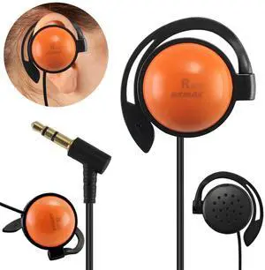 EXMAX SE-55 Foamless Wired Single Headphone 3.5mm Ear-Hook Headphone Big Large Speaker Style for EXD-101 EX-200N ELGT-470 Wireless Tour Guide Receiver Podcast Laptop (Right-Side Earphone, 1 Pack)