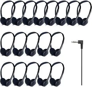 HOTKUDO Headphones Bulk for Classroom, 20 Pack Bulk Headphones with 3,5 mm Plug, Perfect for Schools, Libraries, and Kids