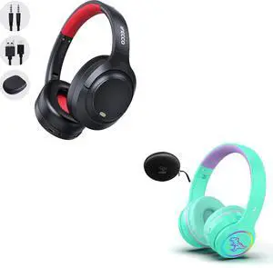I love e iFecco Active Noise Cancelling Headphones Bluetooth and Wireless Kids Boys Headphones with Microphone
