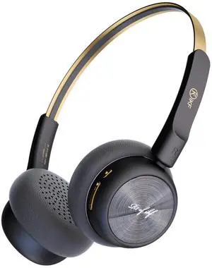iKF-R1 Retro Headphones Bluetooth 5.4 Hi-Fi Sound Custom EQ via App 60H Playtime Comfortable Fit Multipoint Connection Lightweight Vintage Headphones (Black Gold)