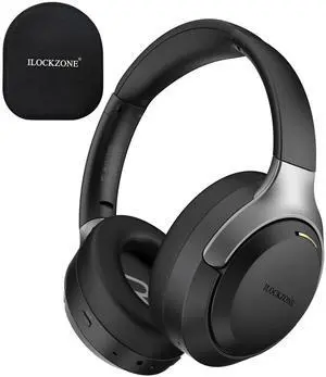 ILOCKZONE LC30Pro Hybrid Active Noise Cancelling Headphones, 100H Playtime Bluetooth Headphones, HiFi Audio Wireless Headphone with 3 EQ Modes, Low Latency & Foldable Design for Work/Travel/TV