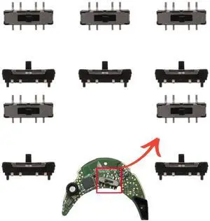 Power Button, Bluetooth Mode, Sliding Spring Switch Replacement for Bose QuietComfort 45 35 I II - Parts, Small, Green/black