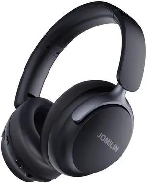 JOMILIN C5 Active Noise Cancelling Headphones, Wireless Over Ear Bluetooth Headphones, 3EQ Modes via Button, 60H Playtime Lightweight Folding Stereo Bass Headset with Mic, for Travel Home Space Black