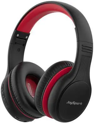 JoySpark Kids Bluetooth Headphones, 60 Hours Playtime, Bluetooth 5.4 Kids Headphones Wireless, Type-C Fast Charging, 85/94dB Volume Limited, Foldable Toddler Wireless Headsets with Mic-Black Red