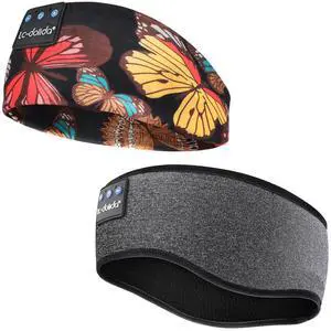 LC-dolida Sleep Headphones Bluetooth Headband,Wireless Headband Headphones with Thin HD Speakers,Soft Long Time Play Sports Headsets Perfect for Side Sleepers, Sport, Yoga, Travel