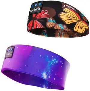 LC-dolida Headband Headphones Bluetooth Headband, Sleep Headphones with Ultra-Thin HD Stereo Speaker, Sleep Headband Earphones Wireless for Workout Yoga Insomnia Running Meditation Gifts