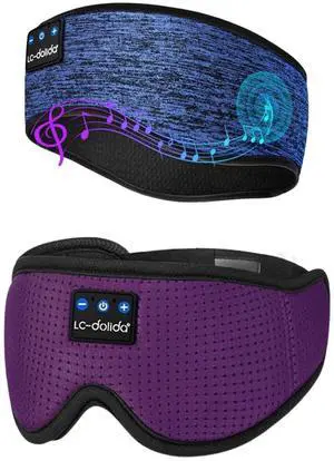 LC-dolida Sleep Headphones Bluetooth Headband,Wireless Bluetooth Sleep Mask