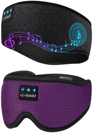 LC-dolida Sleep Headphones Headband Bluetooth 5.4, Wireless Bluetooth Sleep Mask