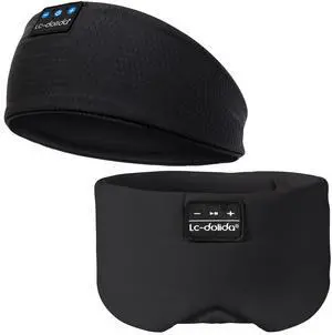 LC-dolida Sleep Headphones Bluetooth Headband Ice Silk Sleep Mask with Bluetooth 5.4