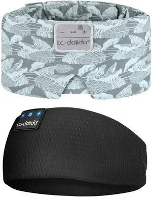 LC-dolida Extra Large Silk Sleep Mask and Bluetooth Headband Sleep Headphones