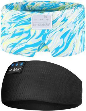 LC-dolida Extra Large Silk Sleep Mask and Bluetooth Headband Sleep Headphones