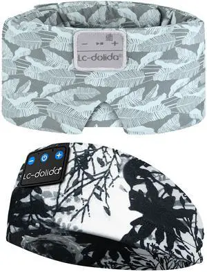 LC-dolida Extra Large Silk Sleep Mask and Bluetooth Headband Sleep Headphones