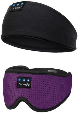 LC-dolida Sleep Headphones Headband Bluetooth 5.4,Wireless Bluetooth Sleep Mask