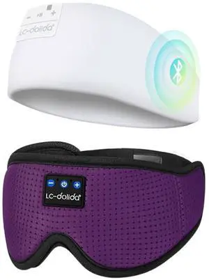LC-dolida Sleep Headphones Bluetooth 5.2,Wireless Bluetooth Sleep Mask