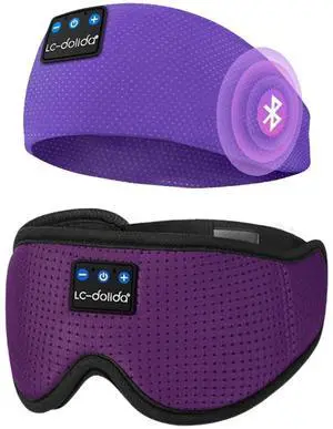 LC-dolida Sleep Headphones Bluetooth 5.4,Wireless Bluetooth Sleep Mask
