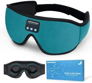 LIGHTIMETUNNEL Sleep Headphones, 3D Bluetooth Sleep Mask, Washable Sleeping Headphones with Ultra Thin Stereo Speakers Microphone Hands Free for Insomnia Travel