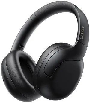 Linklike Over-Ear Wireless Headphones 50dB ANC Hi-Res Audio, 180H Playtime Noise Canceling Headphones, Touch Control Foldable Bluetooth Headset with IPX5 Waterproof, Best for Travel/Gym/Office