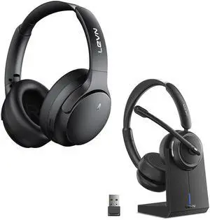 LEVN Hybrid Active Noise Cancelling Headphones, Wireless Headset