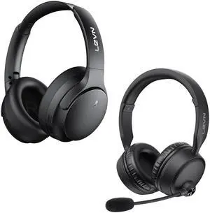 LEVN Hybrid Active Noise Cancelling Headphones, Bluetooth Headset with Mic