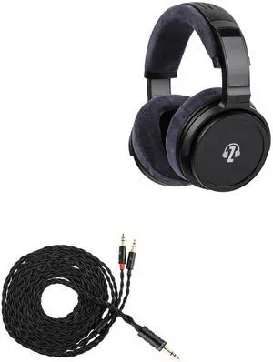 Linsoul HarmonicDyne x Z Reviews Eris: Wired Over Ear Headphones Tripowin Nova Monitor Headphone Cable, Over-Ear Headphone Wire (3.5mm, Black)