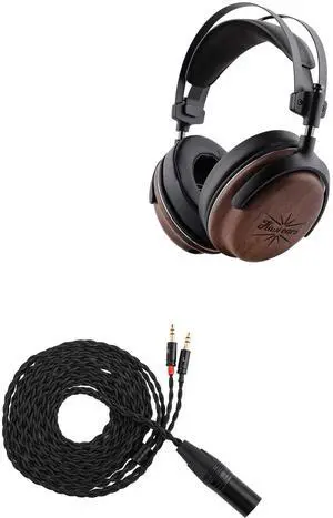 Linsoul Kiwi Ears Atheia Wired Over Ear Headphones, Dynamic + Planar Magnetic Dual Driver Headphone + Tripowin Nova Monitor Headphone Cable (XLR, Black)