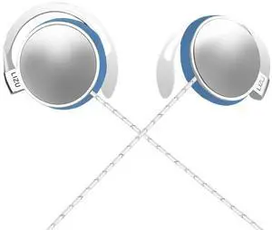 C-YOUNG Clip On Earphones,Over Ear Running Stereophone Headphones for Workout Exercise Gym Compatible for iPhone, Android Mobile Phone, with Microphone and Call Controller Stereo Earphones (White)