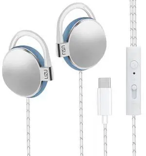 C-YOUNG USB C Headphones Over-Ear Buds Hooks Microphone for Sports Running & Volume Control, Fit Small Ears Type C Wired Earbuds, Compatible with iPad and Android Smartphones