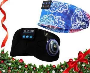 LOVE EYE Sleep Headphones Bluetooth 5.4 Sleeping Eye Mask Wireless Music Earphones with HD Speakers for Side Sleepers Total Blackout Cotton Mask for Travel, Home, Office, Unique Gifts