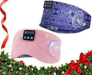 LOVE EYE Sleep Headphones Bluetooth 5.4 Sleeping Eye Mask Wireless Music Earphones with HD Speakers for Side Sleepers Total Blackout Cotton Mask for Travel, Home, Office, Unique Gifts