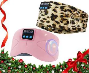 LOVE EYE Sleep Headphones Bluetooth 5.4 Sleeping Eye Mask Wireless Music Earphones with HD Speakers for Side Sleepers Total Blackout Cotton Mask for Travel, Home, Office, Unique Gifts