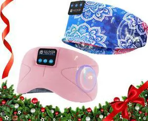 LOVE EYE Sleep Headphones Bluetooth 5.4 Sleeping Eye Mask Wireless Music Earphones with HD Speakers for Side Sleepers Total Blackout Cotton Mask for Travel, Home, Office, Unique Gifts