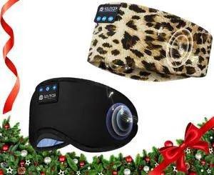 LOVE EYE Sleep Headphones Bluetooth 5.4 Sleeping Eye Mask Wireless Music Earphones with HD Speakers for Side Sleepers Total Blackout Cotton Mask for Travel, Home, Office, Unique Gifts