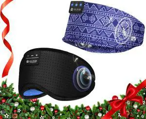LOVE EYE Sleep Headphones Bluetooth 5.4 Sleeping Eye Mask Wireless Music Earphones with HD Speakers for Side Sleepers Total Blackout Cotton Mask for Travel, Home, Office, Unique Gifts