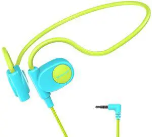 Mehomeli Kid Headphones for School, Air Conduction Open Ear Headphones, 3.5mm Jack Wired Cord, Ultra-Comfort, Ergonomic and Lightweight Design Perfect for School and Outdoor Activities-Blue Green