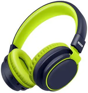 MIDOLA Kids Headphones Bluetooth 5.3 Wireless 60H Play Time Volume Limited 85/110dB Over Ear Foldable Protection Headset/Wired Aux Built-in Mic for Boy Girl Travel School Pad Tablet Deepblue