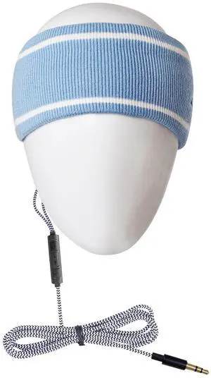MMUSS Sleep Sport Headphones with Knit Wool Headband with Ultra Thin Stereo Speakers Control Button .Perfect for Sleeping,Running,Air Travel,Meditation and Relaxation (Blue)